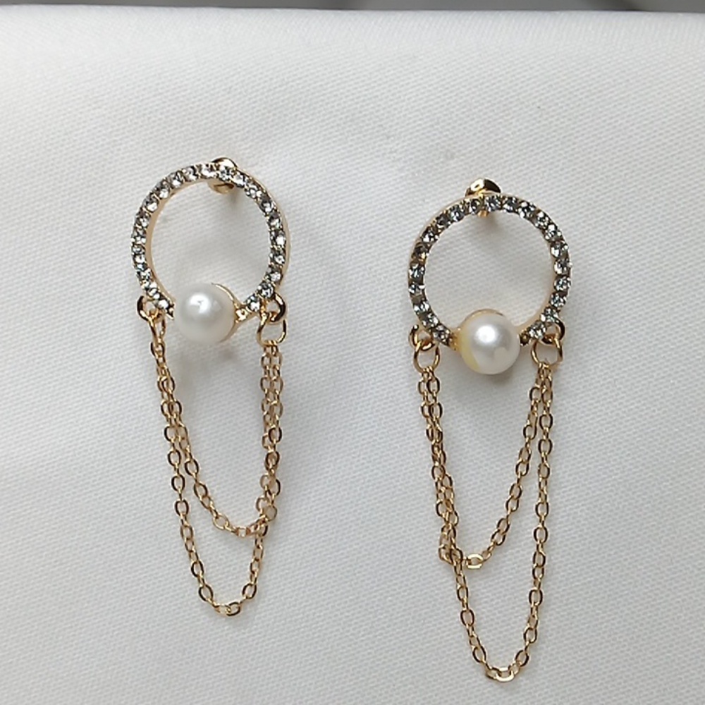 Korea style chain dangle earrings